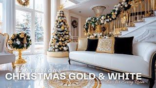 Luxurious Christmas Gold and White Elegance: Glamorous Top Trends Decor Ideas for Every Room