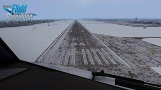 MSFS | Autobrake MAX on snowy runway in Kittilä