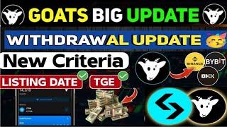 goat airdrop listing date announced||goat airdrop new update today