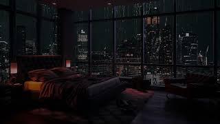 Sleep Deeply In Your City Apartment At Night, Relax After A Stressful Day - Rain On The Window