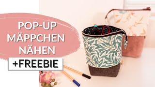 Pop Up Mäppchen | Stiftemäppchen nähen mit mini Schnittmuster