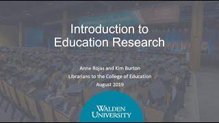 Webinar: Introduction to Education Research