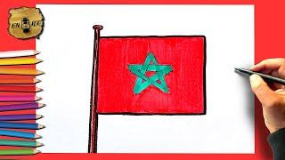 How to draw morocco flag drawing