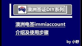 DIY澳洲签证，如何电签？immiaccount注册及使用