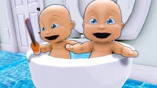 Babies Get NEW Toilet & Flood The House - Who's Your Daddy 2 Update