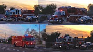 *RARE* Phoenix Fire Dept. Engine, Squad & Support 8 and Command Response Vehicle responding