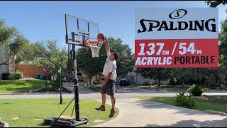 Spalding 54-Inch Acrylic Portable Basketball Goal Installation