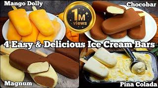 4 Homemade Ice Cream Recipes ~ Chocobar, Pina Colada, Magnum, Mango Dolly | Summer Special