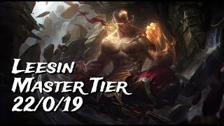 League of Legends: Master Leesin Jungle  22/0/19 | Pro Gameplay 