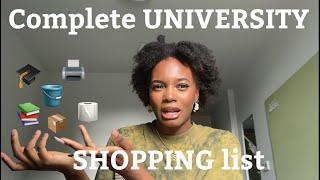 COMPLETE UNIVERSITY SHOPPING/PACKING LIST - Detailed Essential Guide for First Year