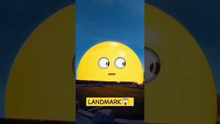 The spherical landmark turns into a giant emoji.Such a cute scene! #shorts #youtubeshorts #science