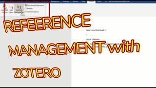 Manage References in Word with ZOTERO Citation Manager