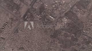 Earth zoom in from outer space to city. Zooming on Kabul, Afghanistan.