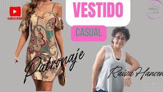 COMO HACER VESTIDO CASUAL. HOMBROS DESCUBIERTOS