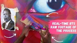 Street Artist P.O.V Street art Mural Painting Process in Real-Time