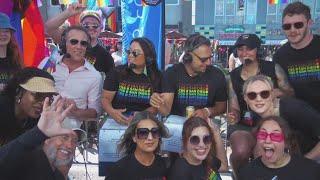 San Diego Pride Parade 2024 |  CBS 8 Family rolls by in the Wonderbus