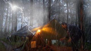 Heavy Rain and Thunder‼️Camping in Heavy Rain