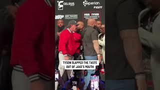 Iron @MikeTyson struck first  #PaulTyson #miketyson #jakepaul #slap #fight #boxing #boxingfans