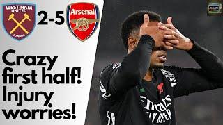 West Ham 2-5 Arsenal | Fantastic first half! Injury worries! Left side issue! Jesus - Joga Finito!