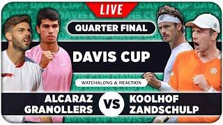 ALCARAZ / GRANOLLERS vs KOOLHOF / ZANDSCHULP • Davis Cup 2024 QF • LIVE Tennis Watchalong Stream