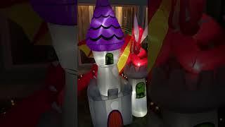 Cool Halloween dragon and castle inflatable