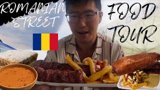 ROMANIAN STREET FOOD TOUR  - MICI, Gogosi, Apple Pie + GRILLED ROMANIAN CHICKEN in Sibiu, Romania!