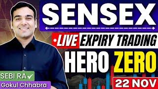 22 November Live Trading | Sensex Expiry - Hero Zero Trade  #trading #sensex