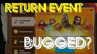 Is it worth returning to Rise of Kingdoms?  Return event bugged?!!? DONT LOSE YOUR GOLD HEADS!