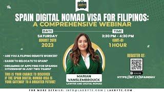 Spain Digital Nomad Visa for Filipinos: A Comprehensive Webinar