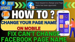 Fix Can't Change Facebook Page Name On Mobile|How To Rename Page Quickly On Mobile (New Update 2024)