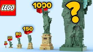 LEGO STATUE OF LIBERTY From 2 to 3700 Parts | Comparison