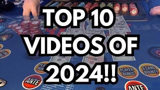 OUR TOP 3 CARD POKER VIDEOS OF 2024! STRAIGHT FLUSHES, QUADS, PROGRESSIVE WIN!