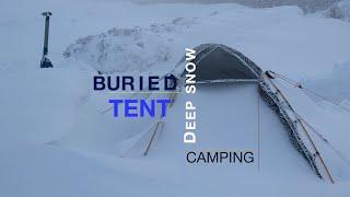 Blizzard Camping | Tent Buried By Snow - UK Amber Snow Warning