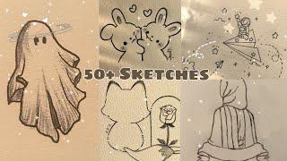 Easy sketch ideas for beginners | easy drawing ideas | cute sketches ️