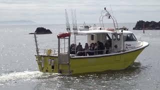 Islay Sea Adventures boats at Lagavulin Distillery Whisky Feis Festival Day Islay Scotland 27.5.23