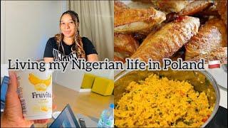 LIVING IN POLAND  EP1:WIFE DIARIES| I MADE NATIVE JOLLOF RICE| VISITED AN AFRICAN STORE..