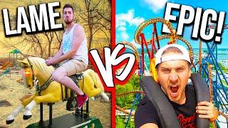Epic VS Lame AMUSEMENT PARK Challenge!