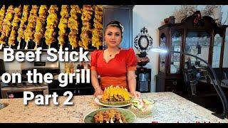 Beef Stick On The Grill Part 2 - Bopha's Recipe @BophaJonathansAdventureShow