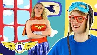 Captain Ace Zoomy and Wonder Woman - RACE AROUND THE WORLD - Song With Lyrics  Songs for Kids