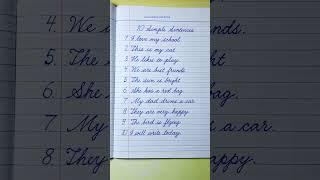 Cursive Writing Practice | 10 Simple Sentences for Beginners | English cursive handwriting practice