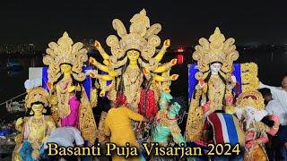 Basanti Puja Visarjan 2024 | Babughat Kolkata | Basanti Idol Immersion 2024