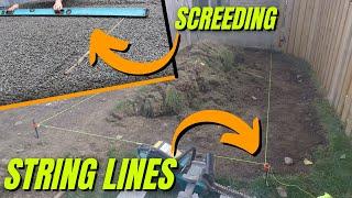 Setting Up String Lines for Screeding Pavers