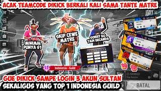 ACAK ACAK TEAMCODE DIKICK BERKALI KALI SAMA TANTE MATRE SAMPE LOGIN 3 AKUN SULTAN SEKALIGUS YG TOP1