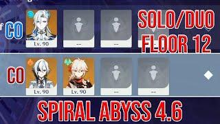 C0 Neuvillette [Solo] & C0 Arlecchino [Duo] | Spiral AByss Floor 12 | Genshin Impact