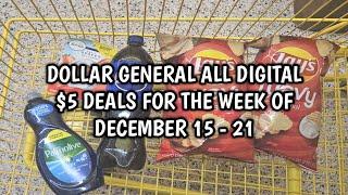 DOLLAR GENERAL COUPONS $5 DEAL FOR THE WEEK OF DECEMBER 15 - 21 #dollargeneral #couponing