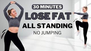 30 Min FULL BODY FAT LOSSAll Standing + No Jumping HIITNo Repeat No Equipment