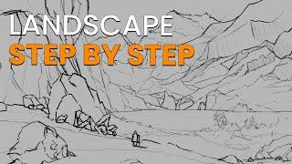 Landscape Step by Step in Krita - Epic Journey - Daily Art 3606