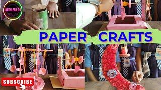 PAPER CRAFTS MAKING | PROJECT WORK FOR MAKING CRAFTS | DECORATIVE ITEMS | PAPER ART |