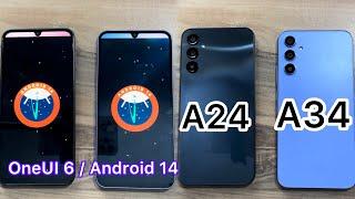 Samsung Galaxy A24 vs Samsung Galaxy A34 / OneUI 6 / Android 14