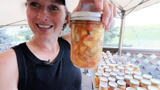 BULK Canning 107 Jars of Peaches and Salsa in One Day | How I Make it Easy